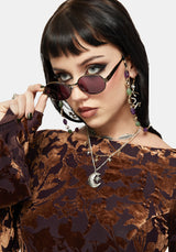 Whimsigoth Perle & Anhänger Kette Sunglasses