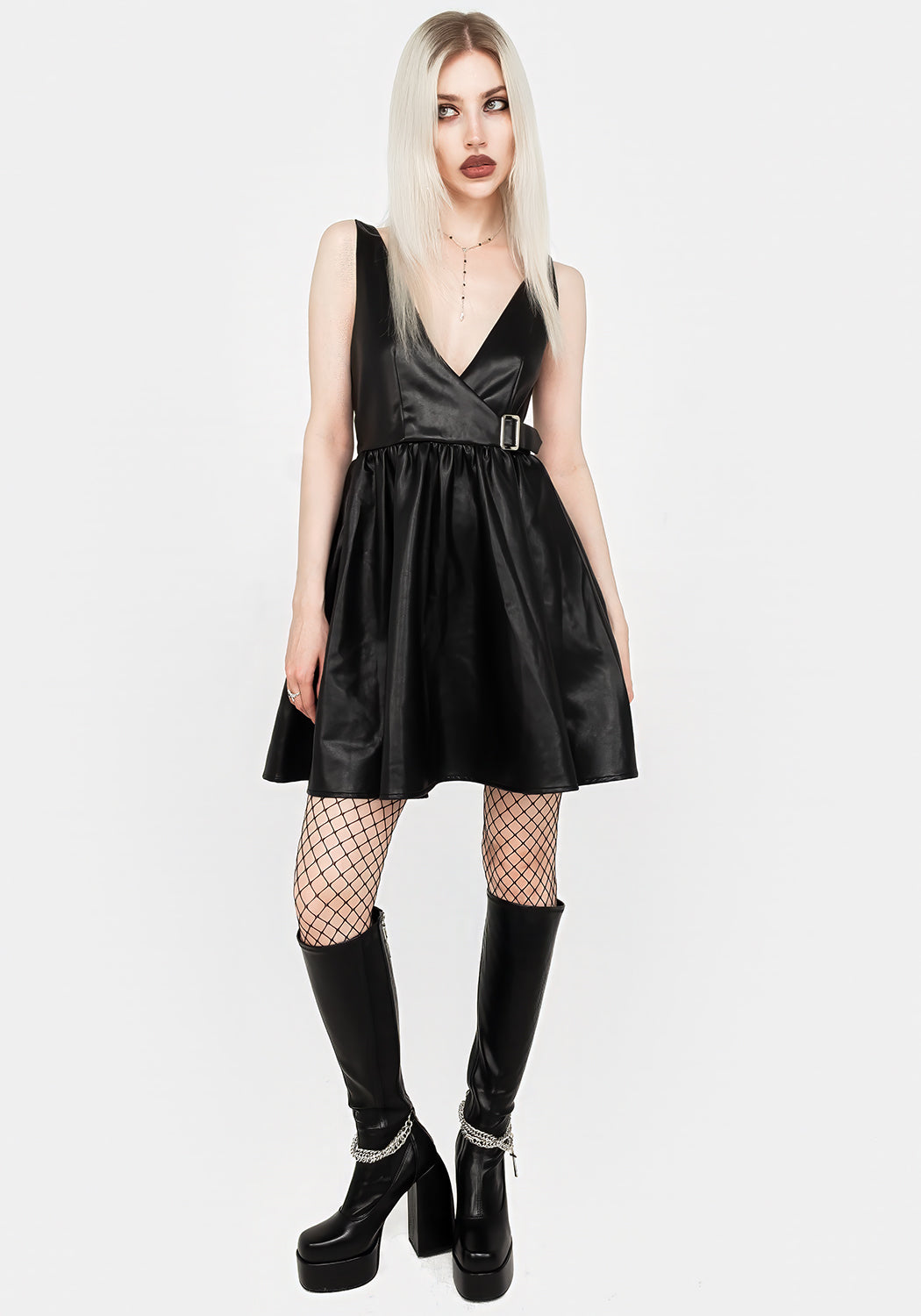 leather mini dress Opium Faux – Disturbia Always striking in the Size:X-Large/17-17.5 Neck/36-37 Sleeve Royal blue Sequin Long Color Group_Blue