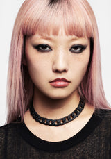 Jet Chunky Rope Chain Choker Necklace