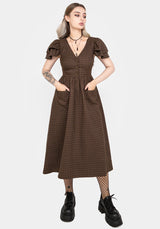Sweetspire Prüfen Knopf Hoch Midi Kleid