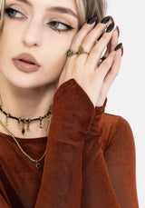 Soulthorn Lang Ärmel Mesh Top