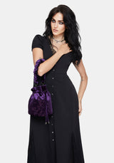 Tamsin Lila Samt Bucket Tasche