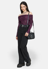 Rosamoth Schnalle Crossbody Satchel Tasche - Schwarz