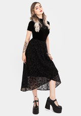 Faustina Beflockt Chiffon Stehkragen Wickel Midaxi Rock