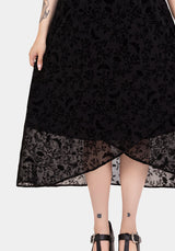 Faustina Beflockt Chiffon Stehkragen Wickel Midaxi Rock