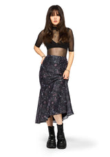 Haunt Medieval Bedruckt Asymmetrisch Midaxi Rock