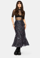 Haunt Medieval Bedruckt Asymmetrisch Midaxi Rock