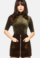 Thornshade Hoch Hals Velours Body