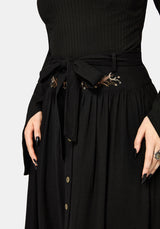 Abellona Bestickt Krawatte Taille Midaxi Rock