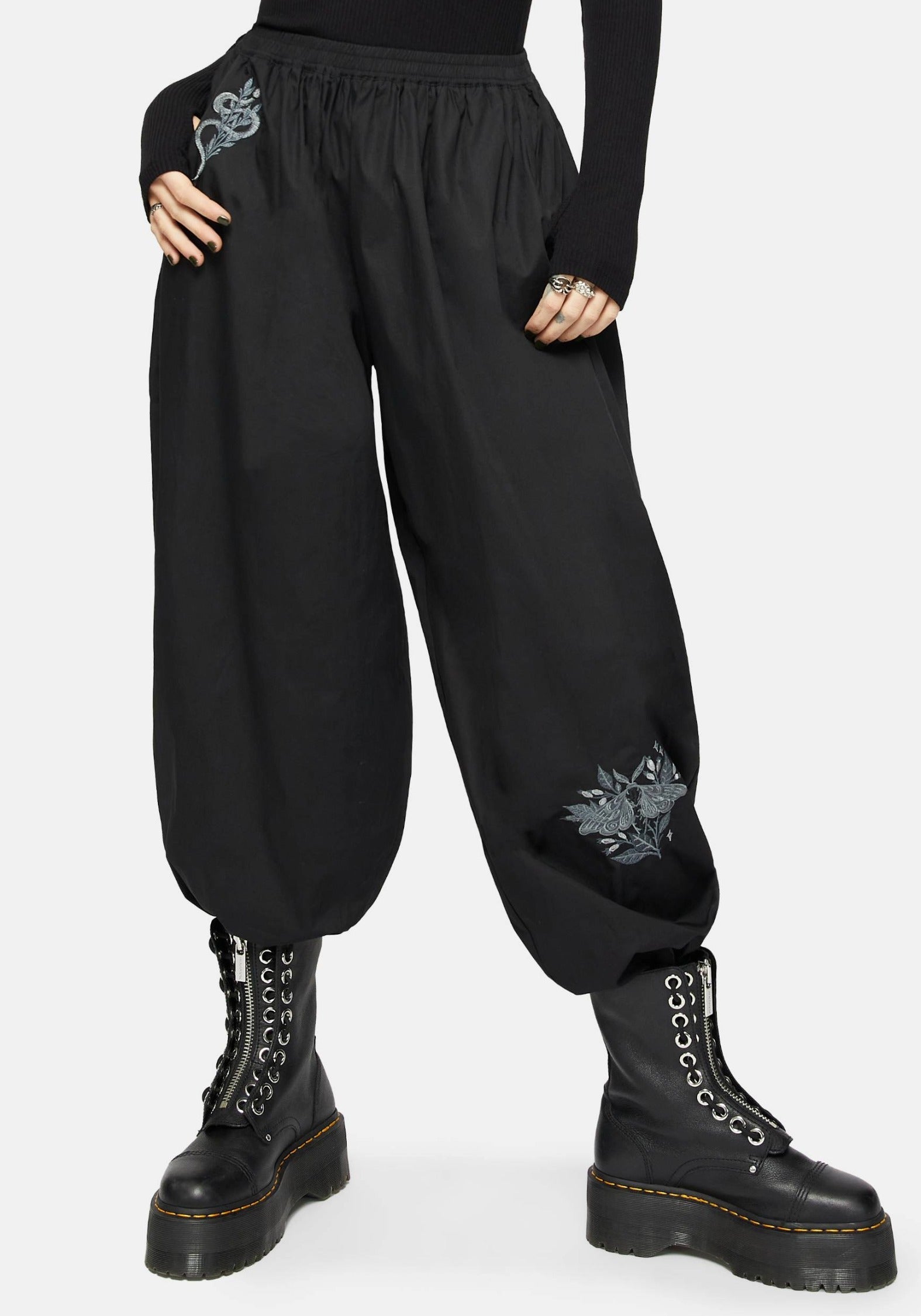 Nirah Embroidered Black Balloon Trouser – Disturbia