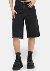 Selin Bestickt Langschnitt Denim Shorts