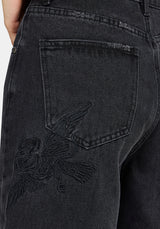 Selin Bestickt Langschnitt Denim Shorts