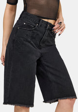 Selin Bestickt Langschnitt Denim Shorts