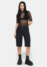 Selin Bestickt Langschnitt Denim Shorts