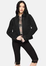 Selin Embroidered Boxy Denim Jacket