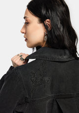 Selin Embroidered Boxy Denim Jacket