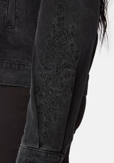 Selin Embroidered Boxy Denim Jacket