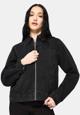 Selin Embroidered Boxy Denim Jacket