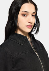 Selin Embroidered Boxy Denim Jacket