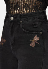 Poison Eden Embroidered Denim Culotte 24" / EU 34