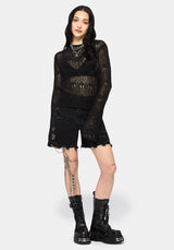 Poison Eden Bestickt Denim Kurz