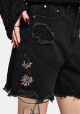 Poison Eden Bestickt Denim Kurz