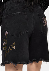 Poison Eden Bestickt Denim Kurz