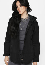 Trellis Kapuze Tasche Denim Hemdjacke