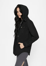 Trellis Kapuze Tasche Denim Hemdjacke