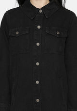 Trellis Kapuze Tasche Denim Hemdjacke