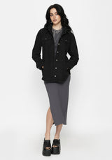 Trellis Kapuze Tasche Denim Hemdjacke