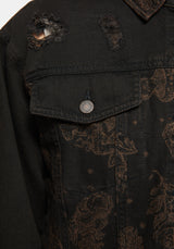 Hexborn Baba Yaga Bedruckt Gespleißt Denim Jacke