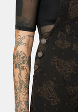 Hexborn Baba Yaga Bedruckt Denim Latzhose