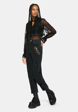 Abellona Bestickt Denim Mom Jean