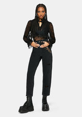 Abellona Bestickt Denim Mom Jean