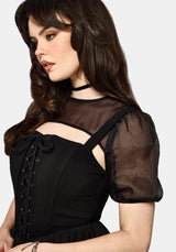 Miranda Puffärmel Ärmel Spitze Hoch Mini Kleid