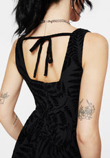 Lunafern Farn Druck Cami Midaxi Kleid