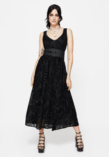 Lunafern Farn Druck Cami Midaxi Kleid