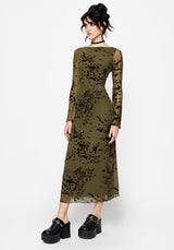 Jael Beflockt Ausgebrannt Midi Kleid