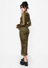 Jael Beflockt Ausgebrannt Midi Kleid