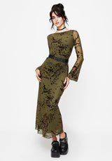 Jael Beflockt Ausgebrannt Midi Kleid