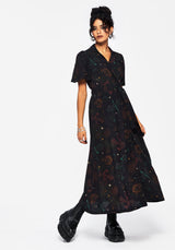 Phoenix Dragon Bedruckt Wickel Midaxi Hemd Kleid