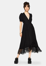 Sorelle Spitze Saum Wickel Midaxi Kleid