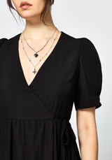 Sorelle Spitze Saum Wickel Midaxi Kleid