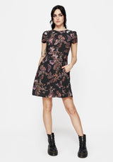 Eloise Blumenmuster Schmetterling Druck Mini Kleid