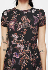 Eloise Blumenmuster Schmetterling Druck Mini Kleid