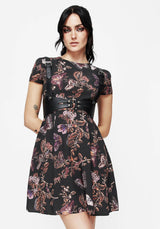 Eloise Blumenmuster Schmetterling Druck Mini Kleid