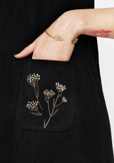 Griffinfly Embroidered Pocket Cord Mini Dress
