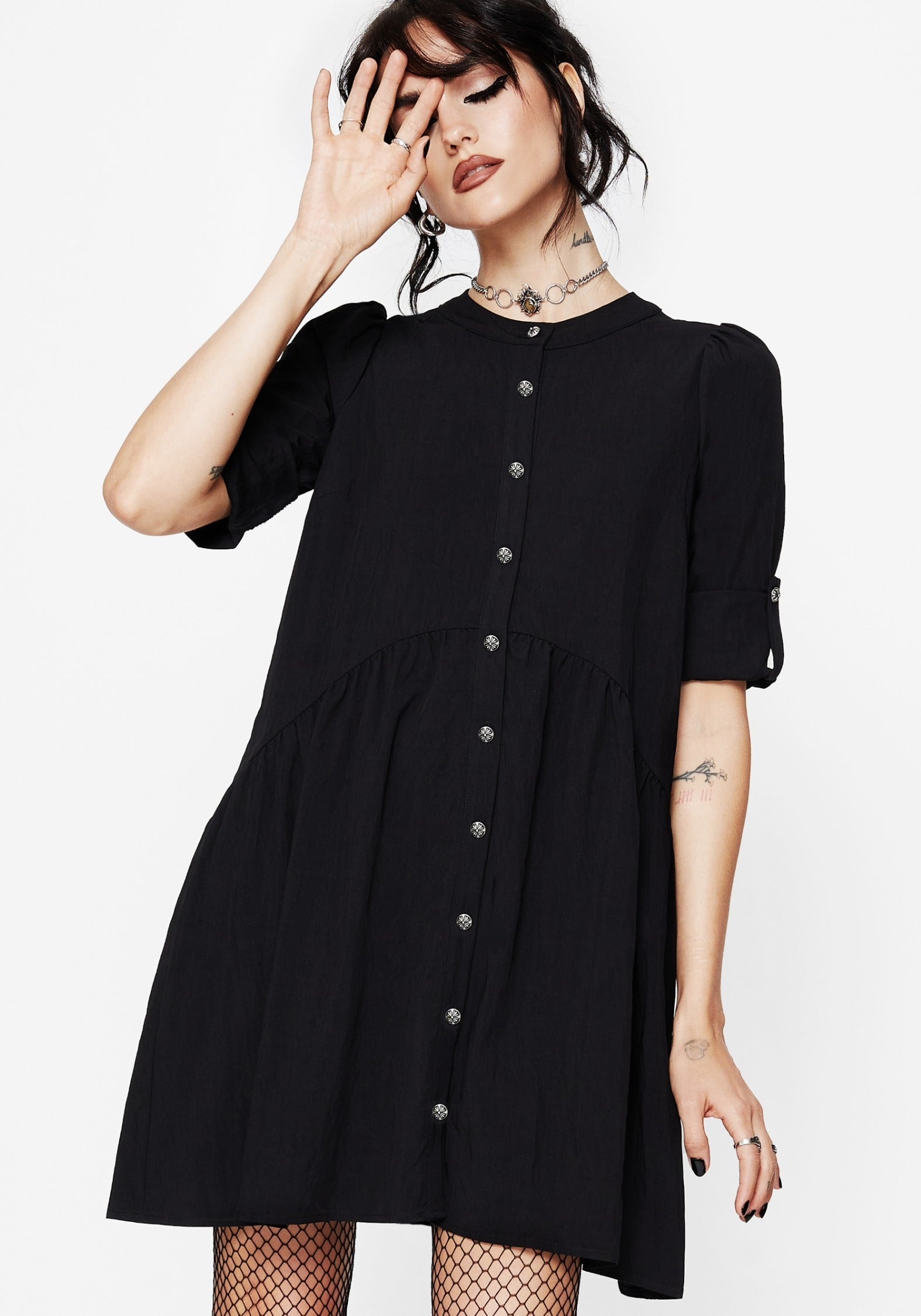 button down dress mini Arden Button Down Mini Smock Dress – Disturbia