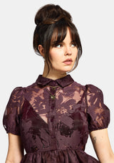 Spectre Gelagert Mini Hemd Kleid - Burgunderrot